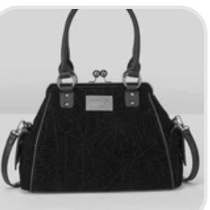Women’s Black velvet Spider Satchel Handbag